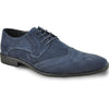 BRAVO Men Dress Shoe KING-3 Wingtip Oxford Shoe Blue - Wide Width Available