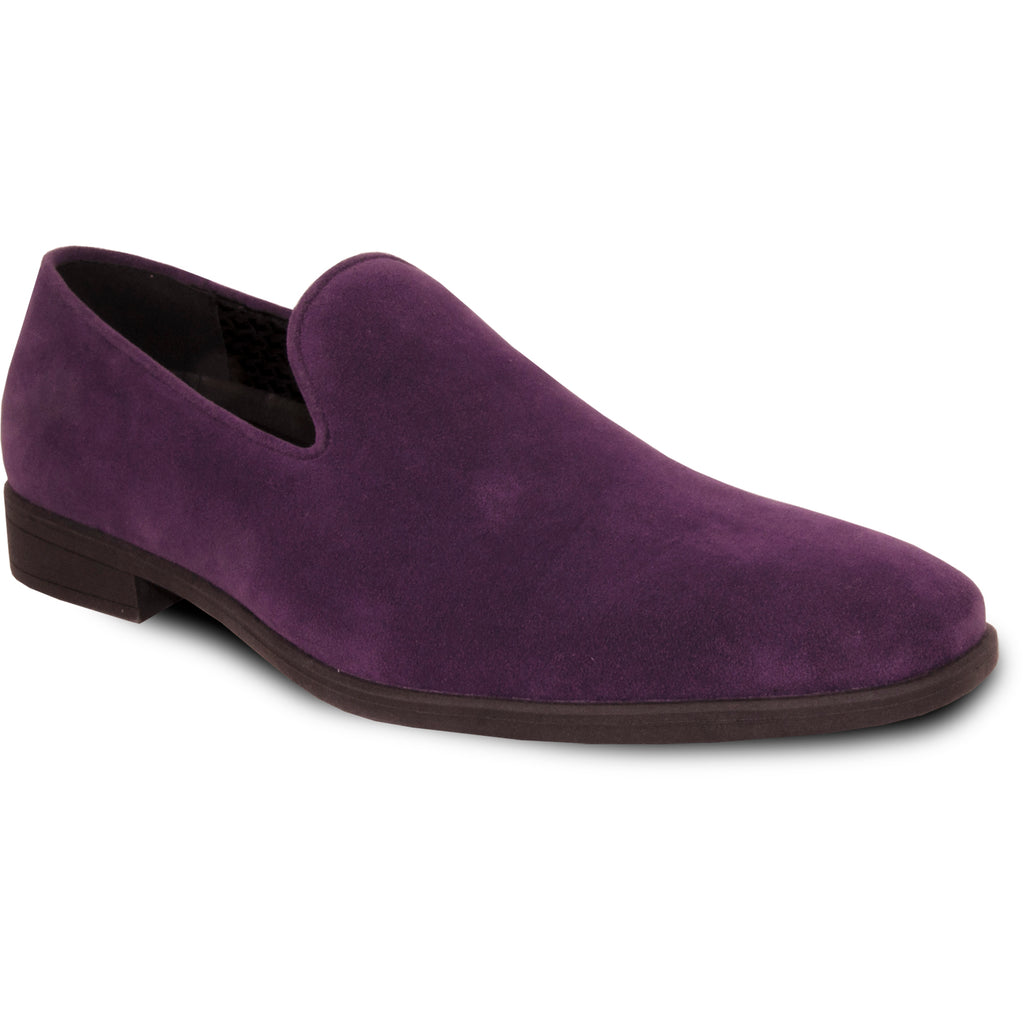 VANGELO Men Dress Shoe KING-5 Loafer Formal Tuxedo for Prom & Wedding Purple - Wide Width Available - Ortholite Insole