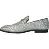 BRAVO Men Dress Shoe PROM-1 Loafer Shoe for Prom & Wedding Silver