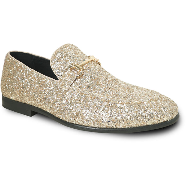 BRAVO Men Dress Shoe PROM-2 Loafer Shoe for Prom & Wedding GOLD