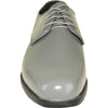 VANGELO Men Dress Shoe TUX-1 Oxford Formal Tuxedo for Prom & Wedding Grey Patent - Wide Width Available