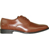VANGELO Men Dress Shoe TUX-2 Oxford Formal Tuxedo for Prom & Wedding Cognac Brown Matte - Wide Width Available