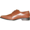 VANGELO Men Dress Shoe TUX-2 Oxford Formal Tuxedo for Prom & Wedding Cognac Brown Matte - Wide Width Available