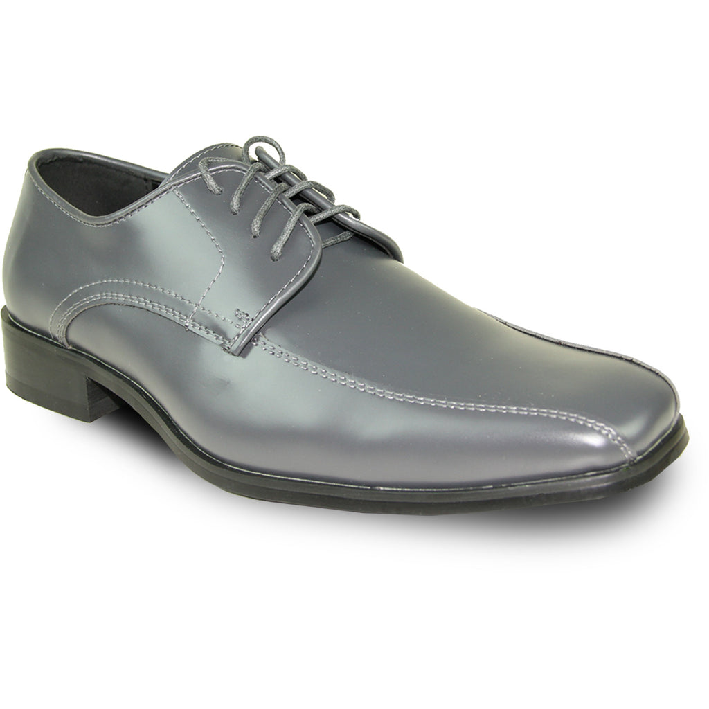VANGELO Men Dress Shoe TUX-5 Oxford Formal Tuxedo for Prom & Wedding Iron Grey - Wide Width Available